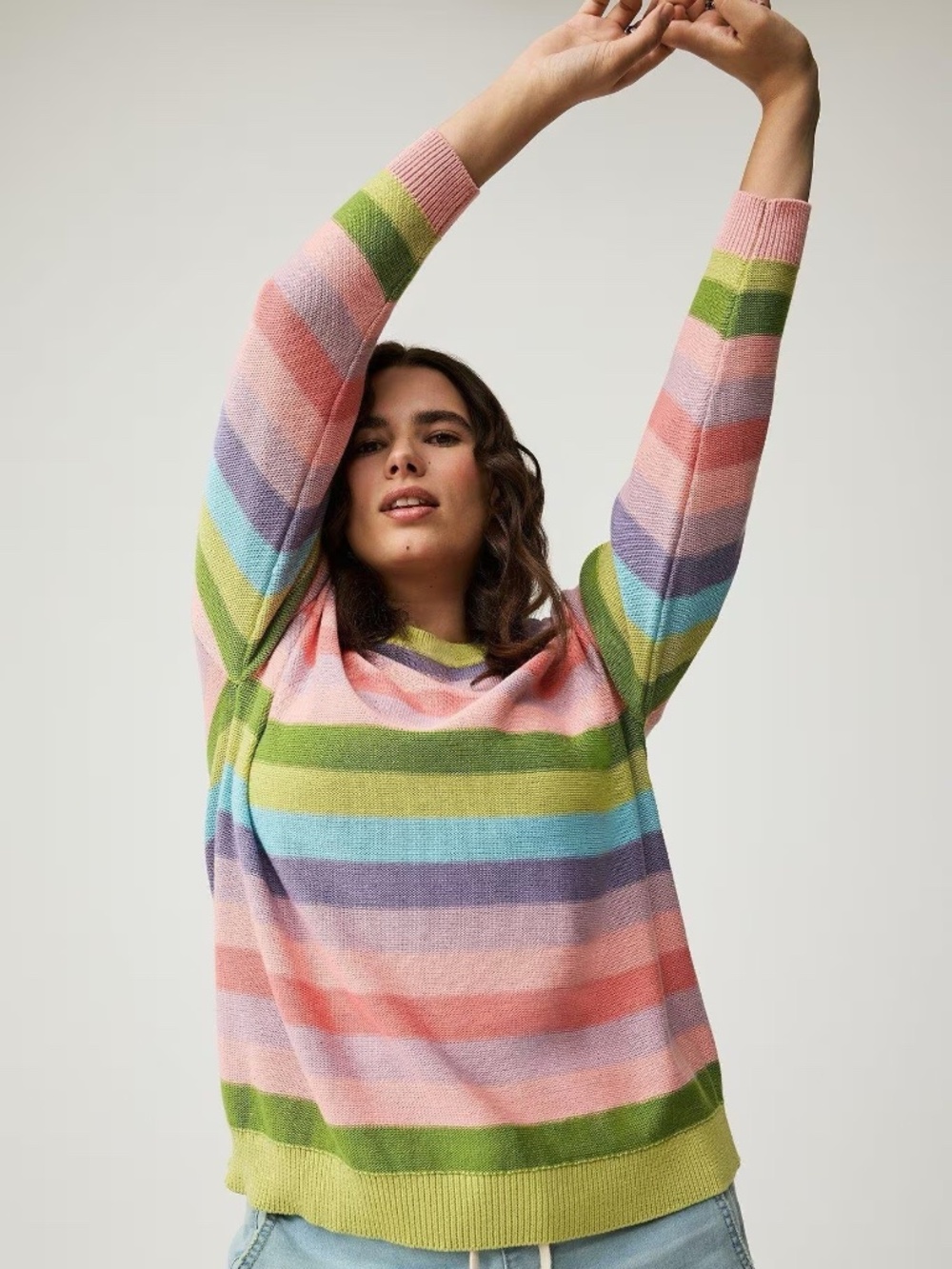 Torrid | Colorful Striped Crew Neck Knit Pullover Sweater | Size 1/XL 16/18